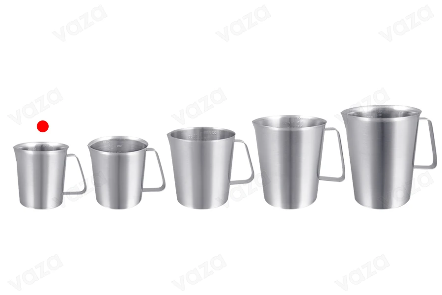 Stainless steel vessel (inox) 500 ml with graduation and handle Stainless steel vessel (inox) 500 ml with graduation and handle-