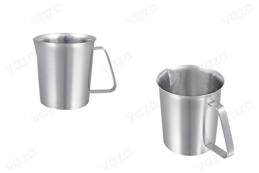 Stainless steel vessel (inox) 500 ml with graduation and handle Stainless steel vessel (inox) 500 ml with graduation and handle-image_product