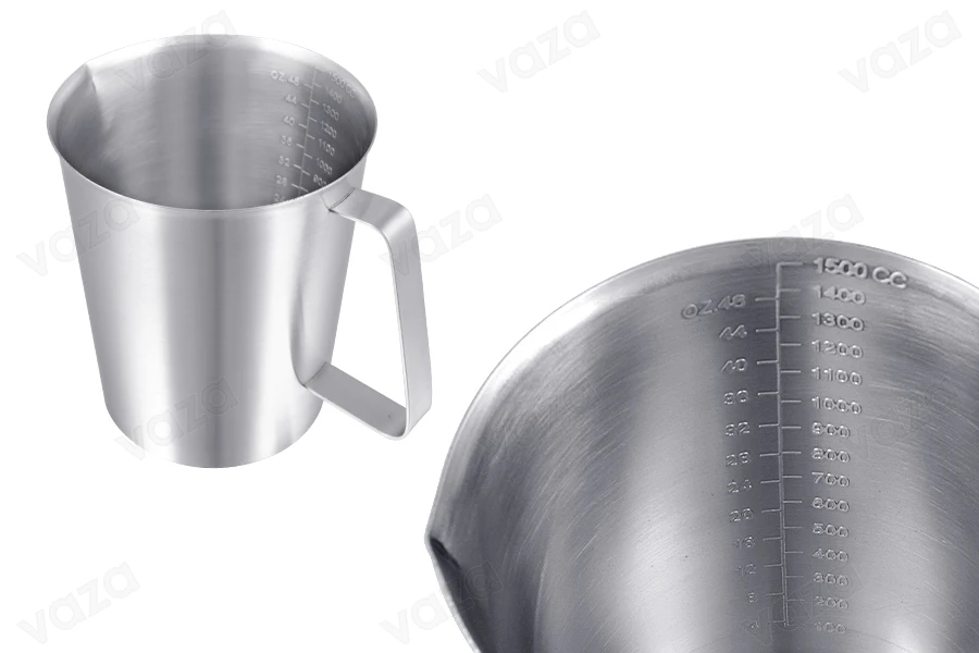 Σκεύος ανοξείδωτο (inox) 1500 ml με διαβάθμιση και χερούλι Σκεύος ανοξείδωτο (inox) 1500 ml με διαβάθμιση και χερούλι-εικόνα_σύνθεση