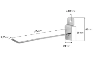 Mεταλλικός γάντζος στήριξης 145 mm σε πάνελ-2