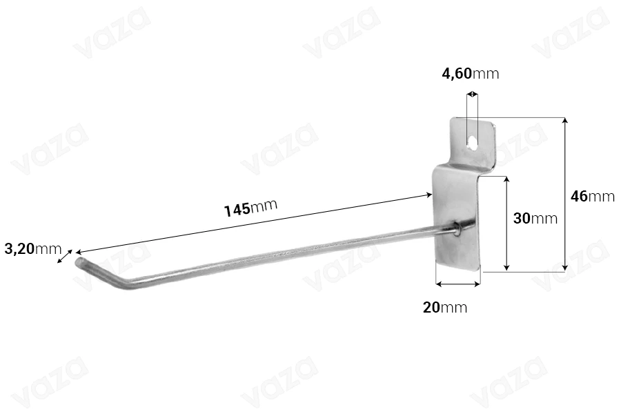 Mbajtëse metalike 145 mm për panel-imazh_dimensione