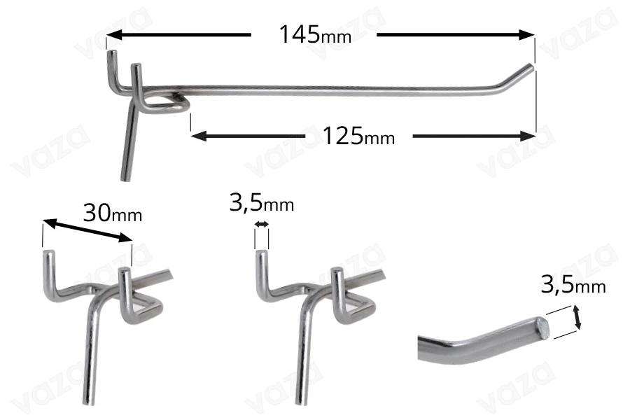 Ganxhë teke për stand me llamarinë të shpuar – 145 mm – 20 copë Ganxhë teke për stand me llamarinë të shpuar – 145 mm – 20 copë-
