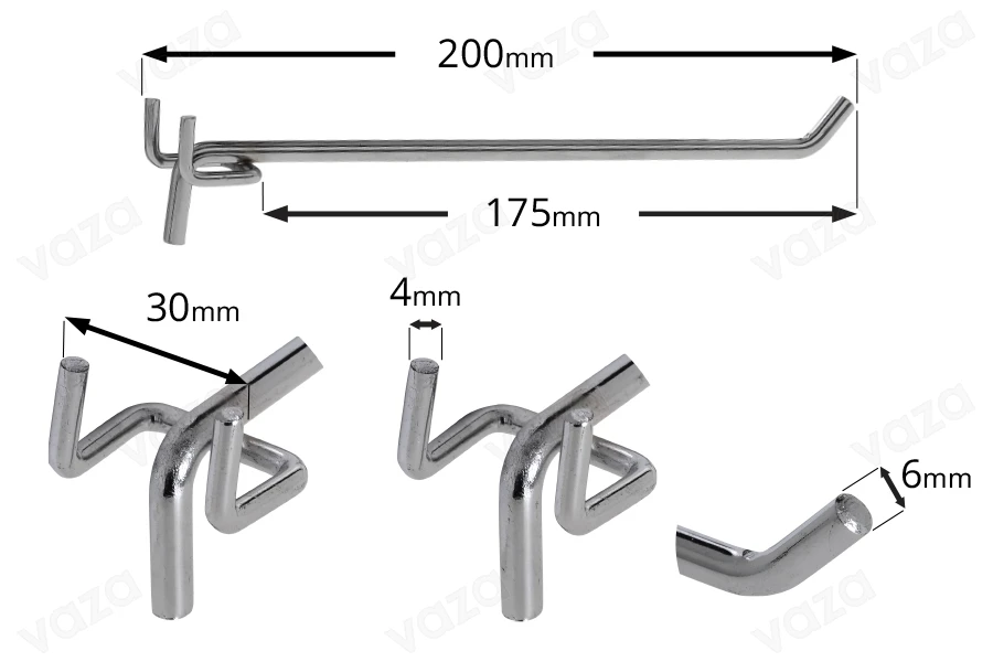 Haken ONLY perforiertes Stand Blatt 200 mm-