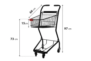 Metall Supermarktwagen 97x66x43 cm-2