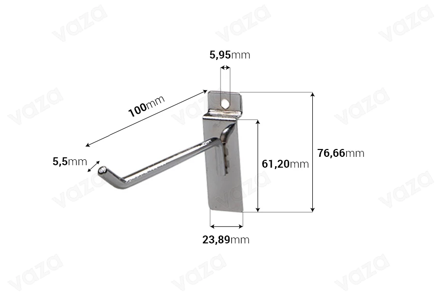 Ganci di supporto in metallo per pannelli da 100 mm.-dimensioni_immagine