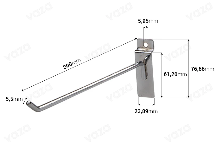 Ganxhë metalikë për panele  200 mm-imazh_dimensione