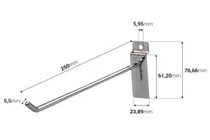 Μεταλλικοί γάντζοι στήριξης για πάνελ 250 mm-2