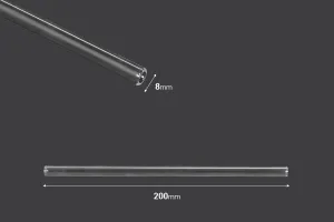 Glass straws 200 x 8 mm transparent multi-purpose - 10 pcs-2