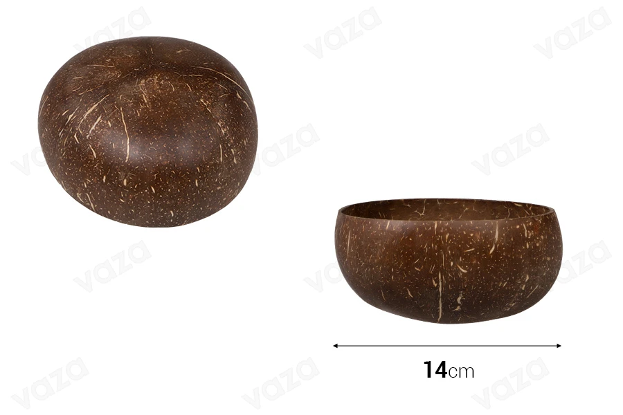 Bol en coco naturel - diamètre extérieur 14 cm Bol en coco naturel - diamètre extérieur 14 cm-εικόνα_διαστάσεις