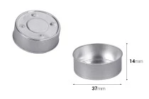 Στρογγυλή θήκη αλουμινίου 37x14 mm για ρεσώ - 100 τμχ Στρογγυλή θήκη αλουμινίου 37x14 mm για ρεσώ - 100 τμχ