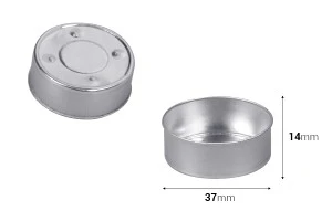 Στρογγυλή θήκη αλουμινίου 37x14 mm για ρεσώ  - 100 τμχ-2