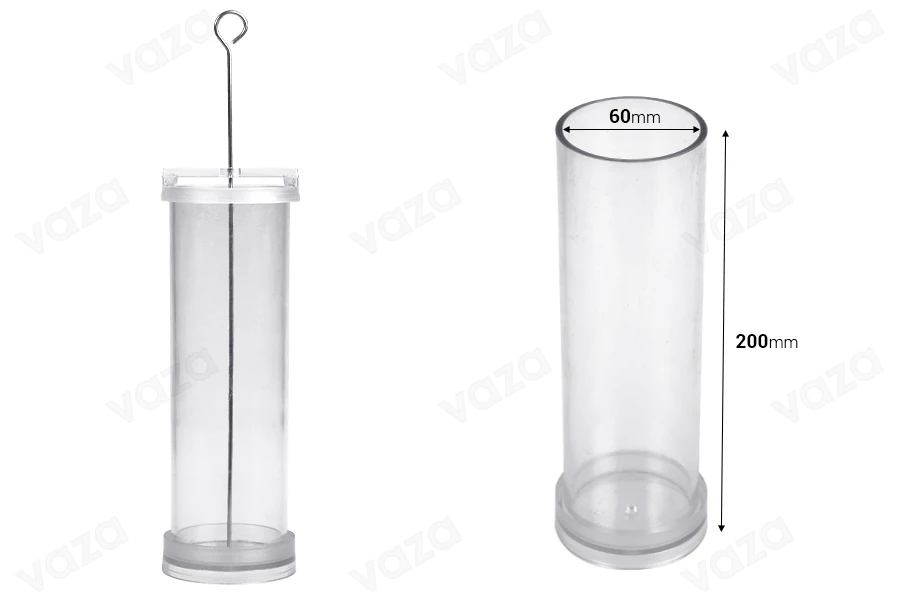 Πλαστικό καλούπι για κεριά Φ6x20 cm σε κυλινδρικό σχήμα-εικόνα_διαστάσεις