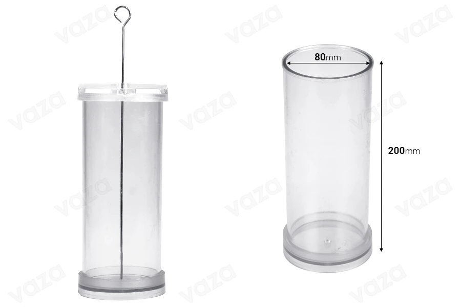 Plastic mold for candles 8x20 cm in cylindrical shape-bildabmessungen