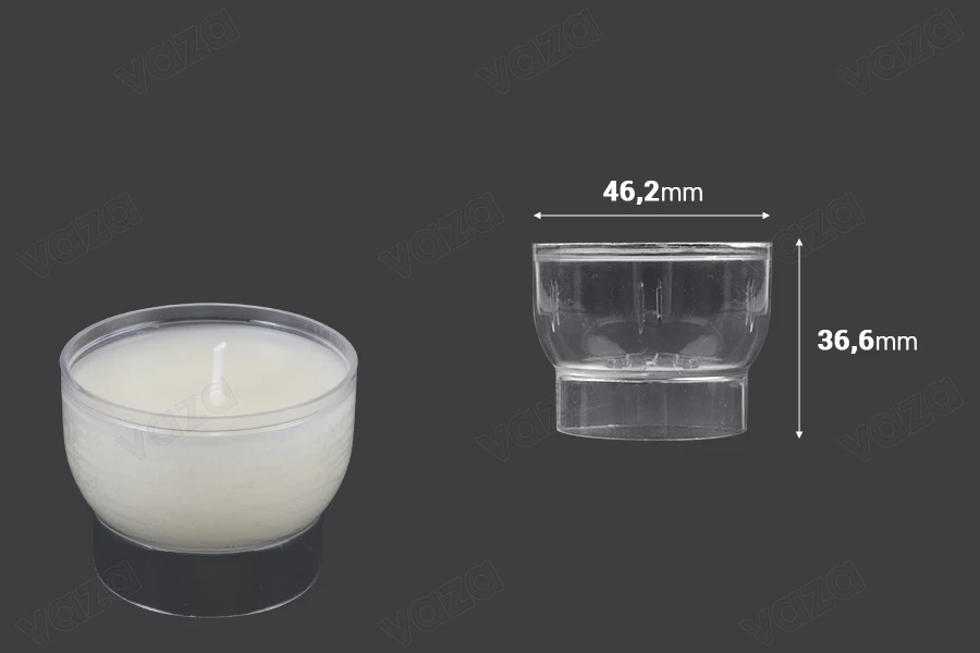 Clear plastic case for tealight candles - 20 pcs-dimensioni_immagine