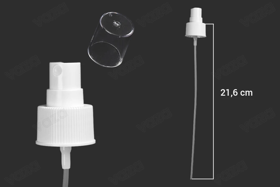 Σπρέι 24/410 πλαστικό λευκό με διάφανο ακρυλικό καπάκι-εικόνα_διαστάσεις