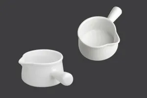 Pot en céramique de 140 ml avec bec et poignée pour cire de massage-1