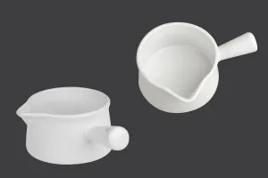Ceramic jar 290 ml with spout and handle for massage wax-1