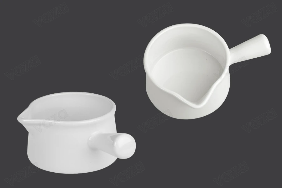 Ceramic jar 290 ml with spout and handle for massage wax-εικόνα_προϊοντική