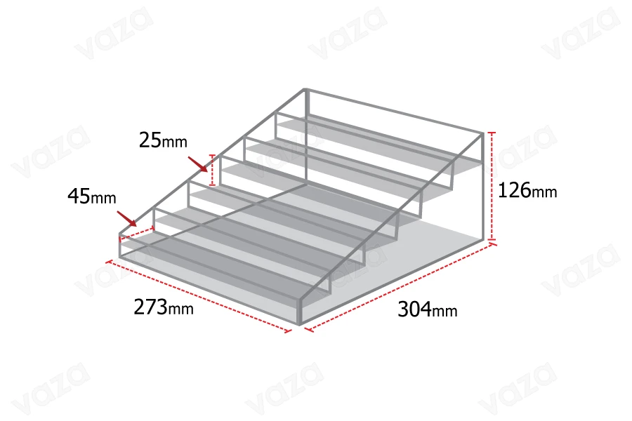 Support en plexiglas aux dimensions 273 x 304 x1 26 mm - 6 niveaux Support en plexiglas aux dimensions 273 x 304 x1 26 mm - 6 niveaux-