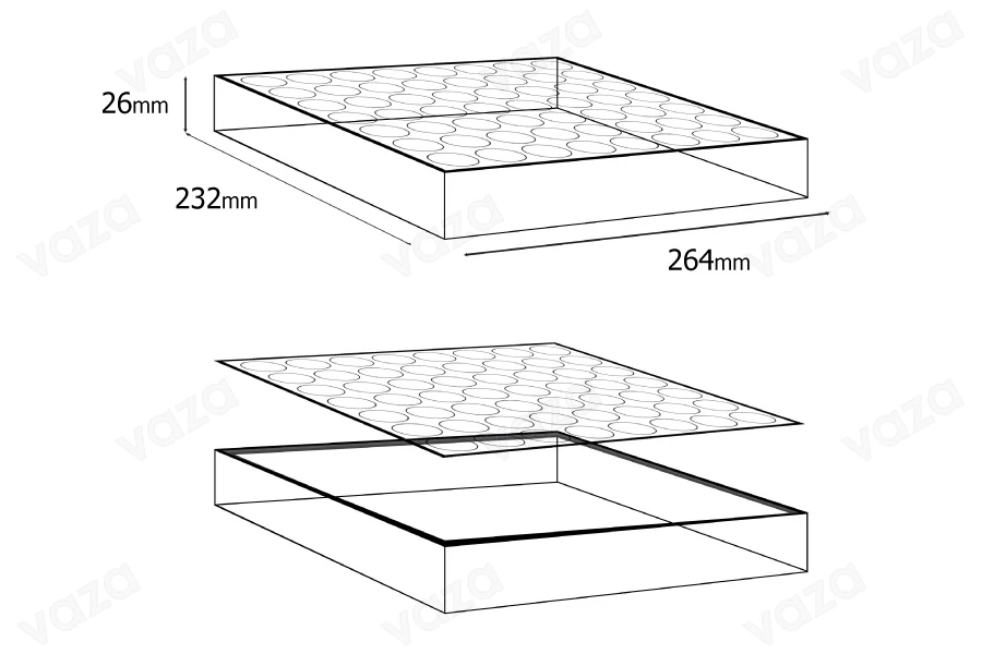 Stendë plexiglas 264 × 232 × 26 mm – 56 vënde (hapje vrime 27,5 mm)-imazh_grup