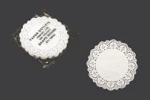 Tovagliette di carta in forma di pizzo, di colore bianco, larghezza 165 mm - 100 pezzi. Tovagliette di carta in forma di pizzo, di colore bianco, larghezza 165 mm - 100 pezzi.