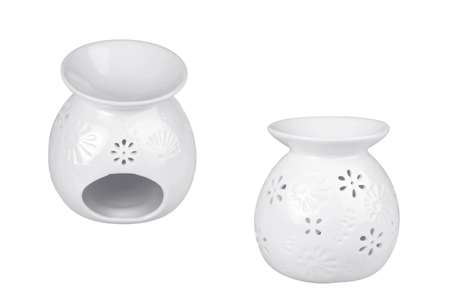 Brûleur en céramique de couleur blanche pour fondants de cire et huiles Brûleur en céramique de couleur blanche pour fondants de cire et huiles