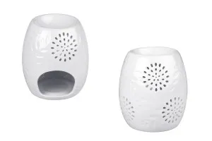 Brûleur en céramique de couleur blanche pour fondants de cire et huiles-1