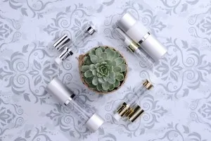 Airless bottle for cream 50 ml with plastic, semi-transparent body, aluminum cap and base in silver color-5