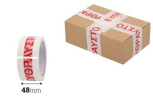 Ruban `` Fragile '' (en grec) largeur 48 mm - une pièce de 75 m.-2