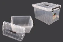 Κουτί αποθήκευσης 425x295x250 mm πλαστικό, διάφανο με χερούλι και κλείσιμο ασφαλείας Κουτί αποθήκευσης 425x295x250 mm πλαστικό, διάφανο με χερούλι και κλείσιμο ασφαλείας