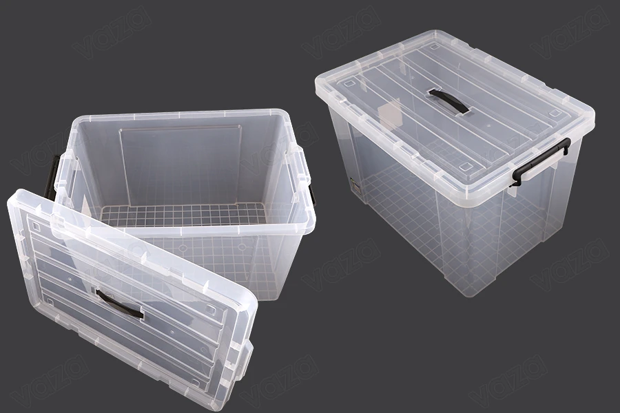 Κουτί αποθήκευσης 640x430x400 mm πλαστικό, διάφανο με χερούλι και κλείσιμο ασφαλείας Κουτί αποθήκευσης 640x430x400 mm πλαστικό, διάφανο με χερούλι και κλείσιμο ασφαλείας-εικόνα_προϊοντική
