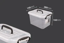 Κουτί αποθήκευσης 280x195x160 mm πλαστικό, ημιδιάφανο με χερούλι και κλείσιμο ασφαλείας Κουτί αποθήκευσης 280x195x160 mm πλαστικό, ημιδιάφανο με χερούλι και κλείσιμο ασφαλείας