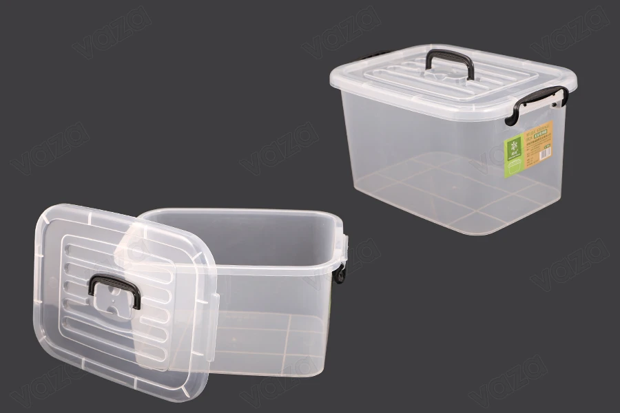 Aufbewahrungsbox 345x240x185 mm Kunststoff, transparent mit Tragegriff und Sicherheitsverschluss-produktbild