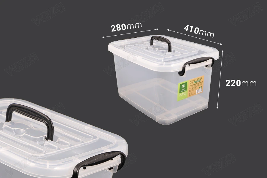 Κουτί αποθήκευσης 410x280x220 mm πλαστικό, ημιδιάφανο με χερούλι, ρόδες και κλείσιμο ασφαλείας Κουτί αποθήκευσης 410x280x220 mm πλαστικό, ημιδιάφανο με χερούλι, ρόδες και κλείσιμο ασφαλείας-εικόνα_διαστάσεις