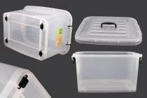 Κουτί αποθήκευσης 485x330x260 mm πλαστικό, ημιδιάφανο με χερούλι, ρόδες και κλείσιμο ασφαλείας Κουτί αποθήκευσης 485x330x260 mm πλαστικό, ημιδιάφανο με χερούλι, ρόδες και κλείσιμο ασφαλείας