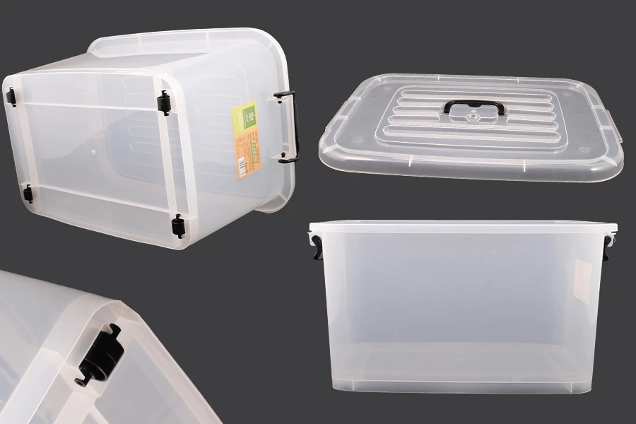 Κουτί αποθήκευσης 560x380x300 mm πλαστικό, ημιδιάφανο με χερούλι, ρόδες και κλείσιμο ασφαλείας Κουτί αποθήκευσης 560x380x300 mm πλαστικό, ημιδιάφανο με χερούλι, ρόδες και κλείσιμο ασφαλείας