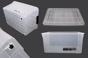 Boîte de rangement aux dimensions 580 x 420 x 310 mm en plastique transparent avec fermeture de sécurité-3
