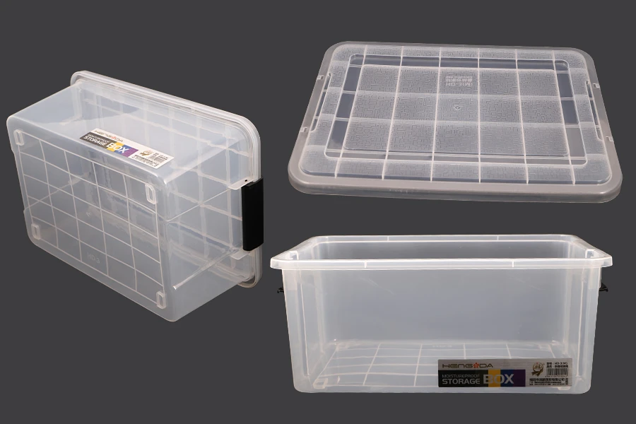 Κουτί αποθήκευσης 460x330x200 mm πλαστικό διάφανο με κλείσιμο ασφαλείας