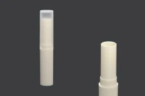 Θήκη για lip balm σε χρώμα κρεμ με διάφανο καπάκι Θήκη για lip balm σε χρώμα κρεμ με διάφανο καπάκι