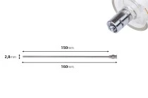 Aiguille de 160mm pour seringues à embout métallique