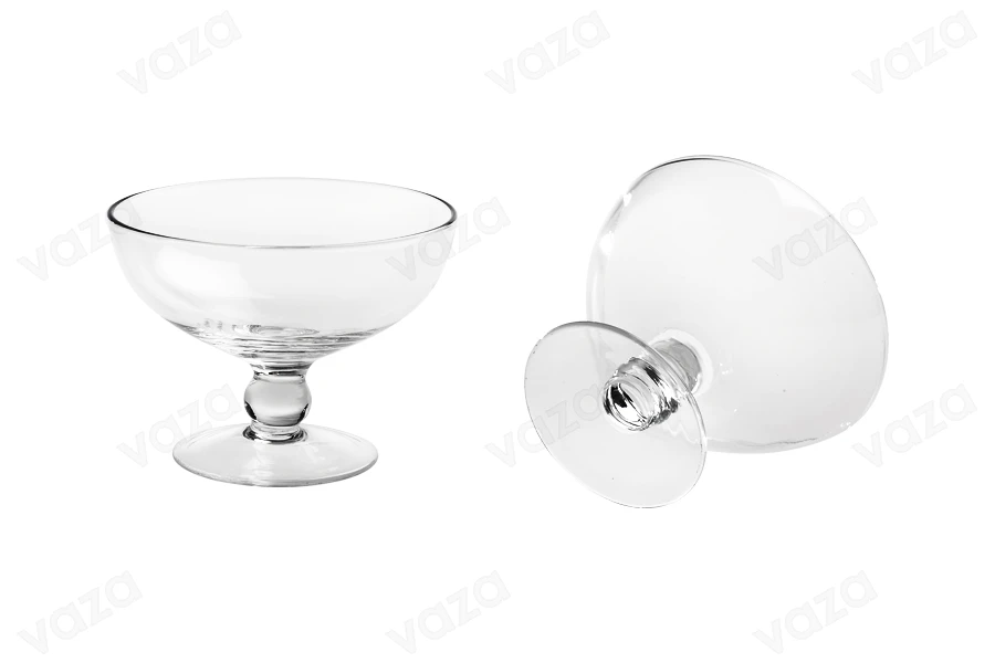 Μπολ γυάλινο με πόδι 96x128 mm Μπολ γυάλινο με πόδι 96x128 mm-εικόνα_διαστάσεις