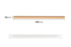 Paper straws, ecological 197x10 mm in kraft color - 50 pcs (individual packaging)-2