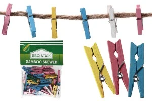 Kunststoff Klammer 3 cm mix Farben - 40Stücke/ Packung-1