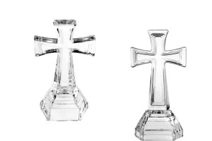 Croix en verre décorative de 21 cm-1