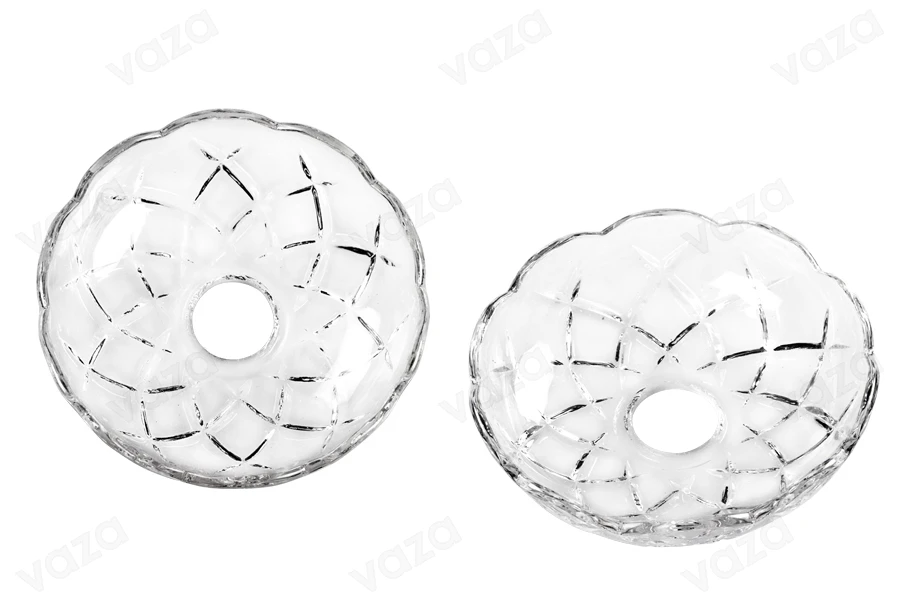 Glass candle holders with centrally drilled holes (26mm) for candlesticks and chandeliers-image_product
