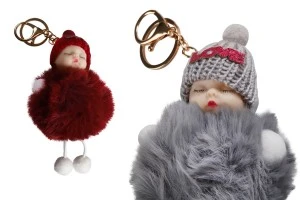Porte-clé en peluche en forme de bébé-4