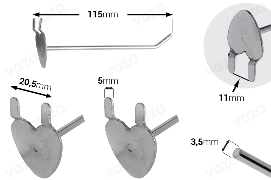 Haken odd (Herz) 115 mm Lochblech-