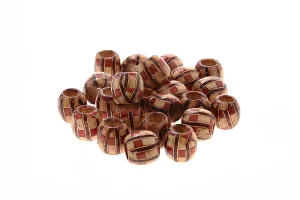 Wooden beads in printed patterns in size 14x15 mm-7