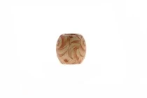 Perle en bois peinte aux dimensions 14 x 15 mm