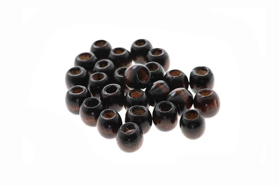 Χάντρες ξύλινες μικρές σκούρο καφέ 10x10 mm Χάντρες ξύλινες μικρές σκούρο καφέ 10x10 mm